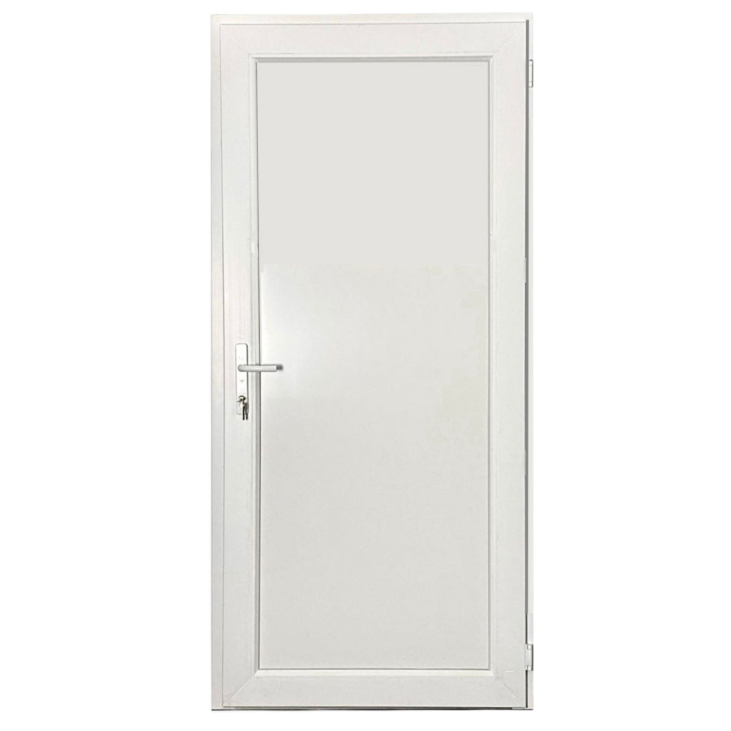 Műanyag bejárati ajtó - Teli zárt kivitel - 70mm-es profil, 24mm-es panel, 2 rétegű üveg, zártszelvény merevítéssel