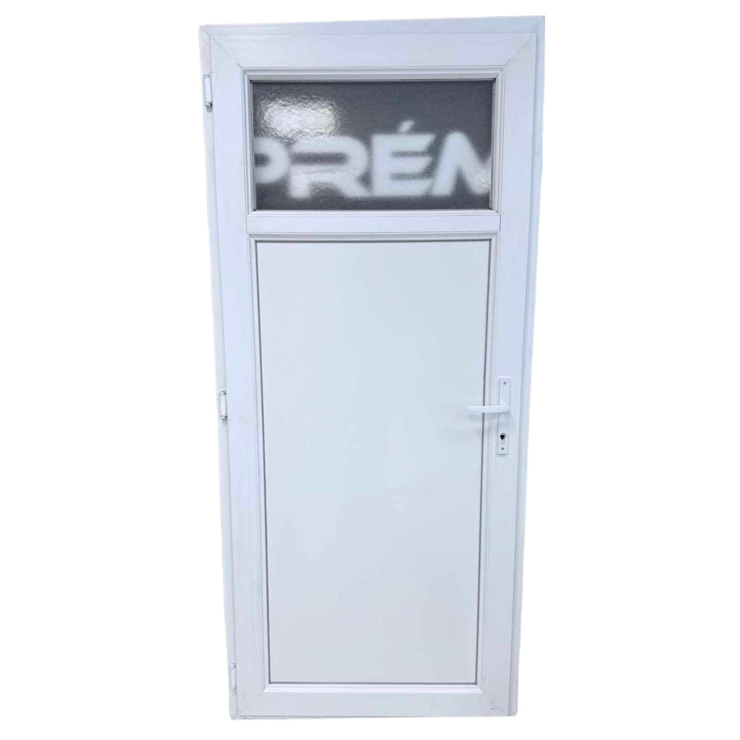 Műanyag mellékbejárati ajtó - 60mm-es profil, 20mm-es panel, 1 rétegű üveg