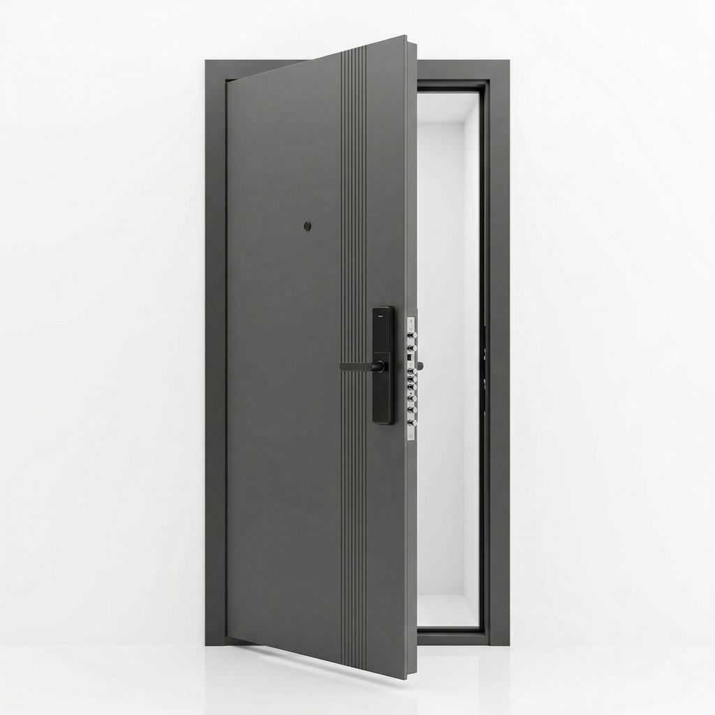 Hőszigetelt biztonsági bejárati ajtó IronDOOR01 98x208cm antracit színű 4 funkciós okos zárral
