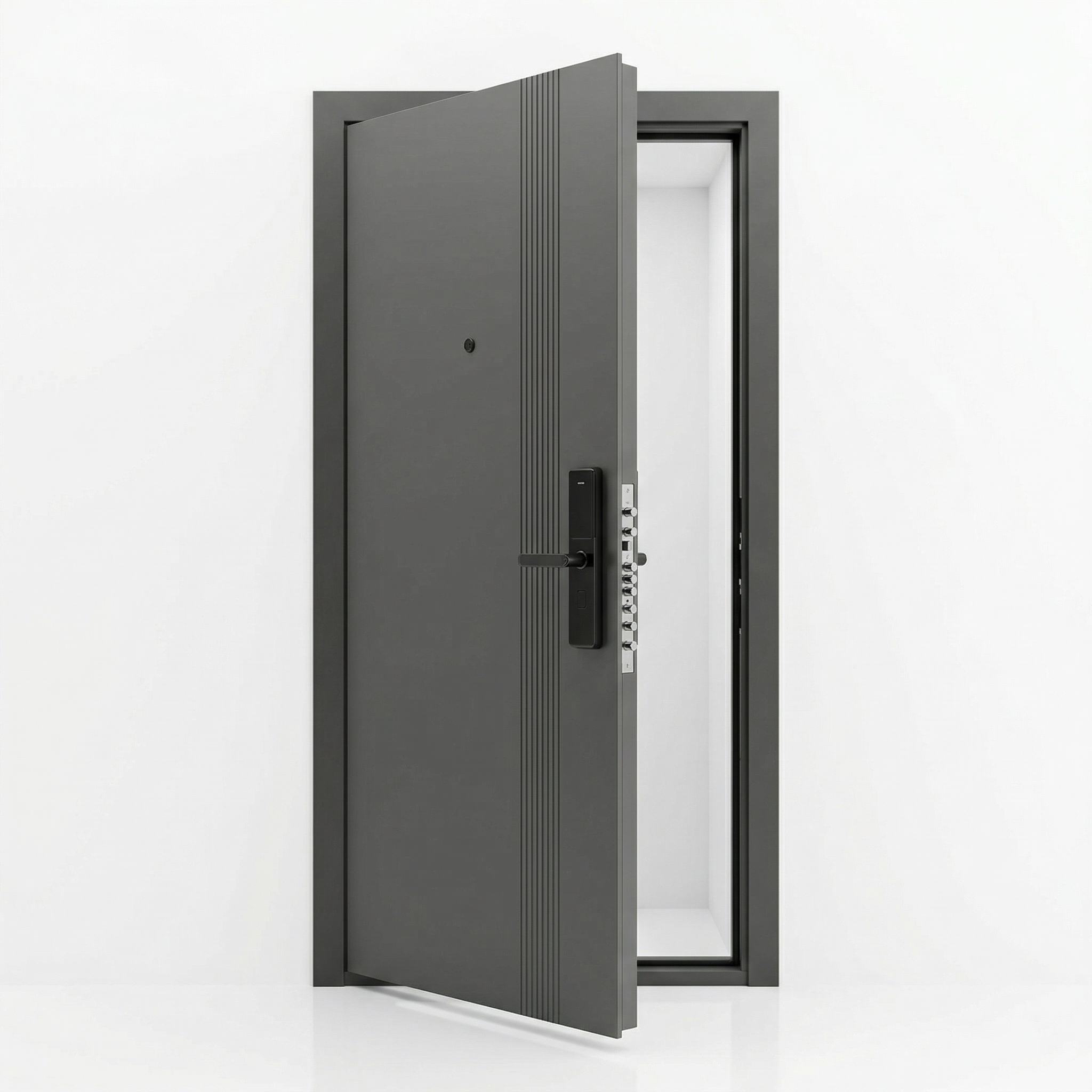 Hőszigetelt biztonsági bejárati ajtó IronDOOR01 96x205cm antracit színű 4 funkciós okos zárral