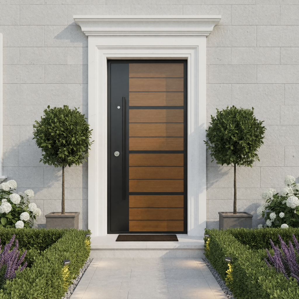 Toplotno izolirana varnostna vhodna vrata IronDOOR24 98×208 cm – vrhunska izvedba: 100-mm profil, s skritimi tečaji