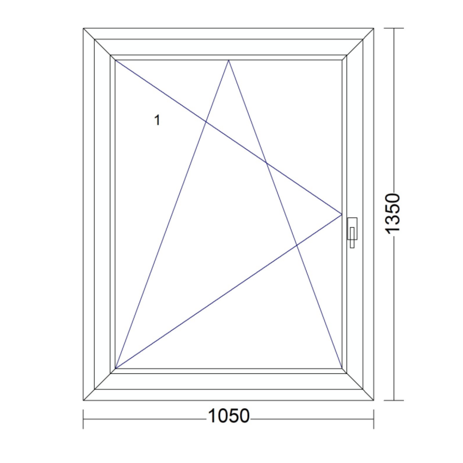Műanyag ablak bukó-nyíló 1050 mm x 1350 mm