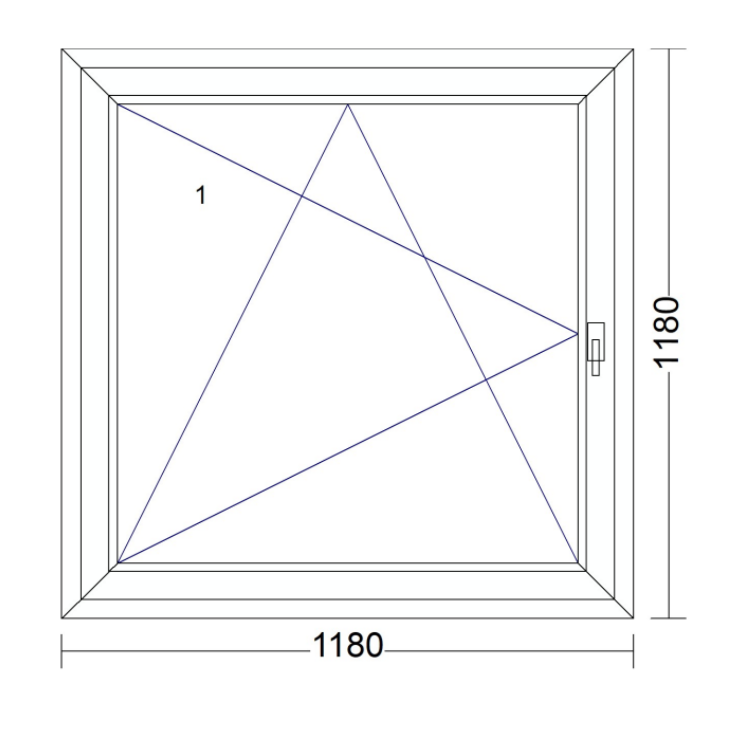Műanyag ablak bukó-nyíló 1180 mm x 1180 mm