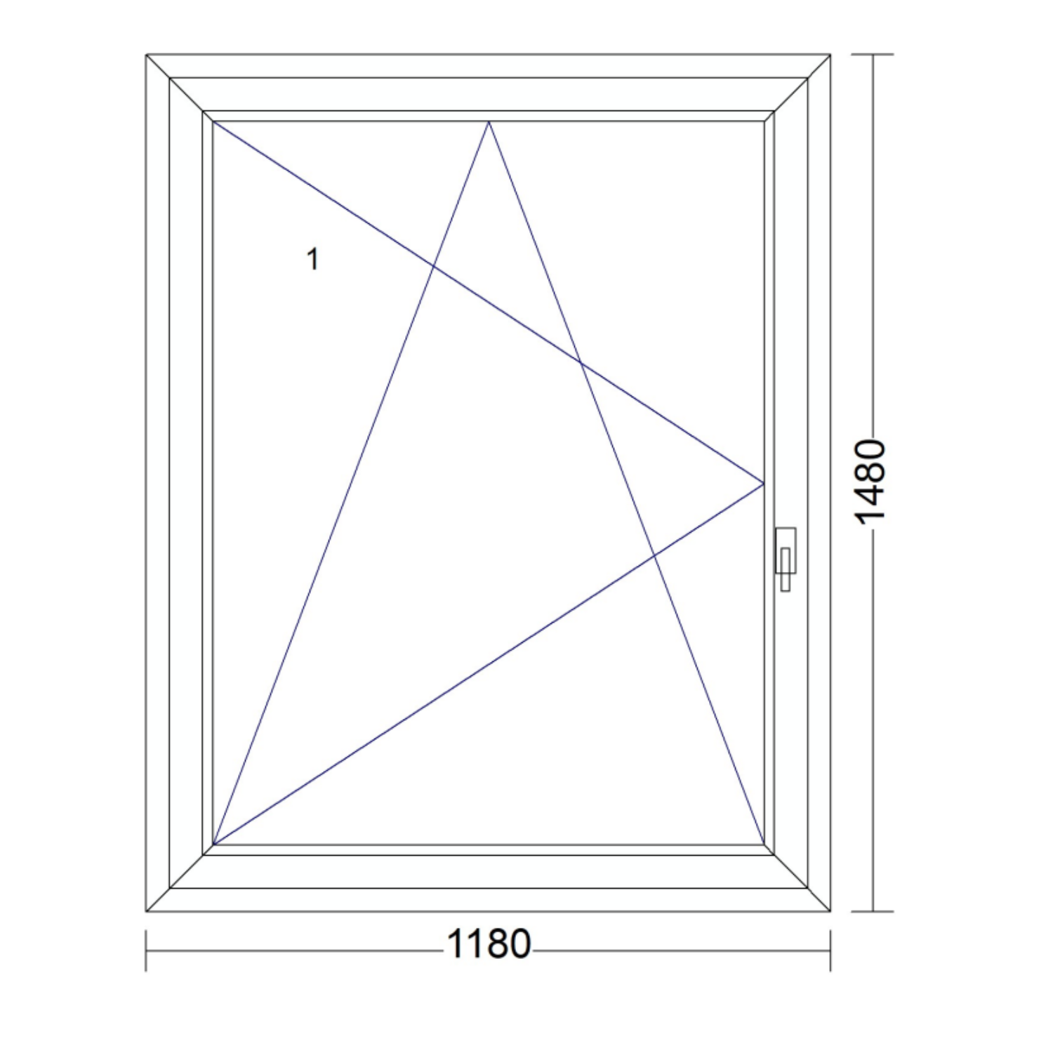 Műanyag ablak bukó-nyíló 1180 mm x 1480 mm