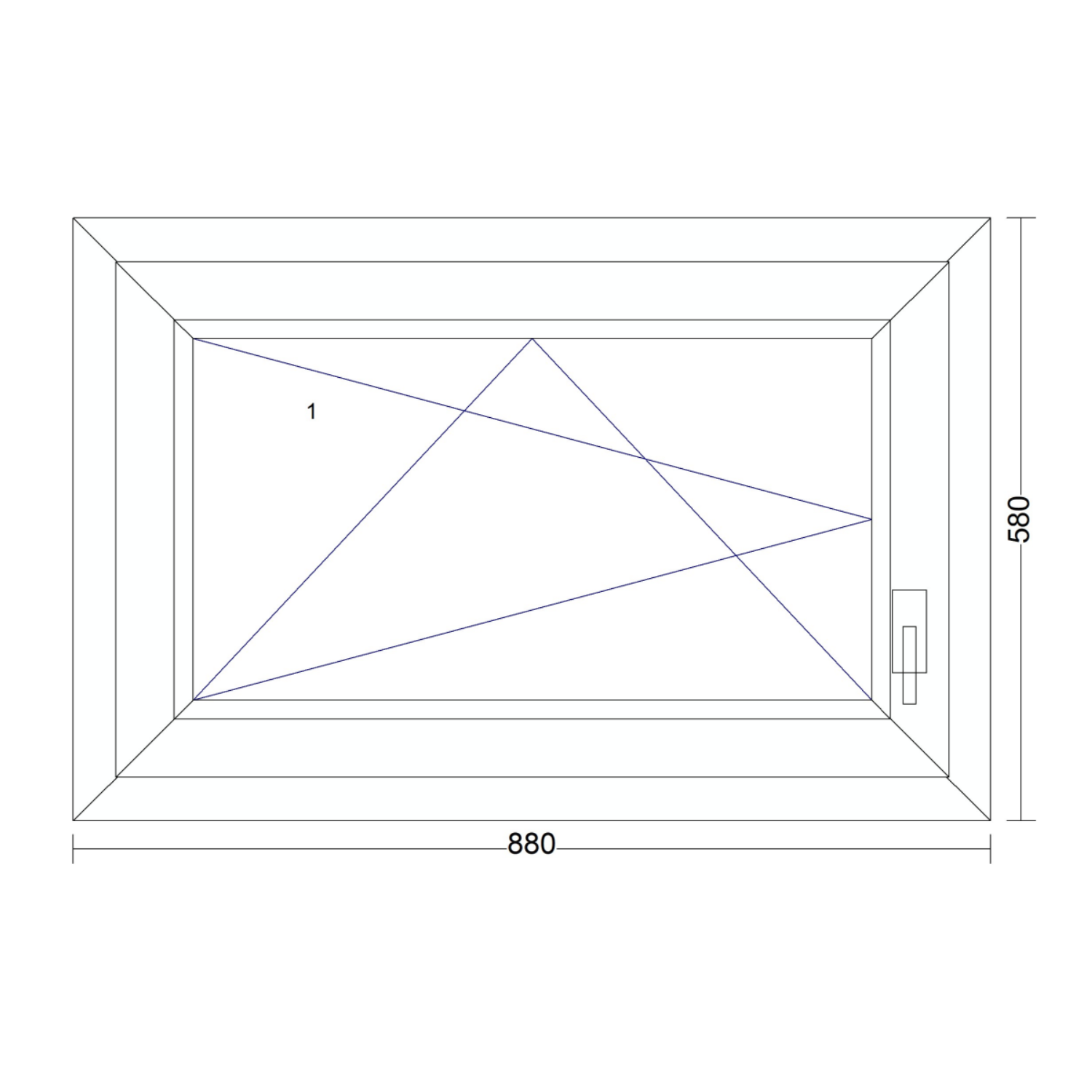 REHAU Synego 80mm 3 rétegű üveg Műanyag ablak bukó-nyíló 880 mm x 580 mm