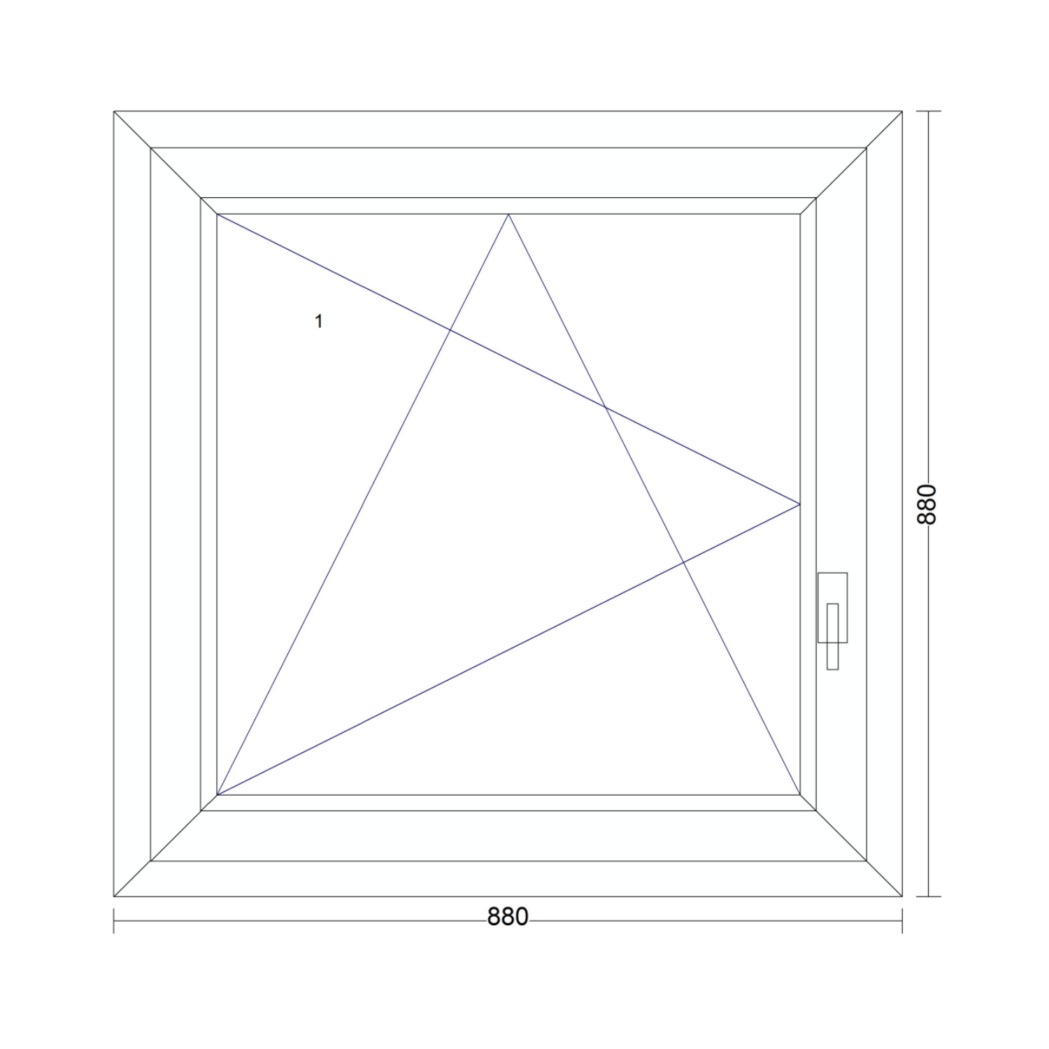 Műanyag ablak bukó-nyíló 880 mm x 880 mm