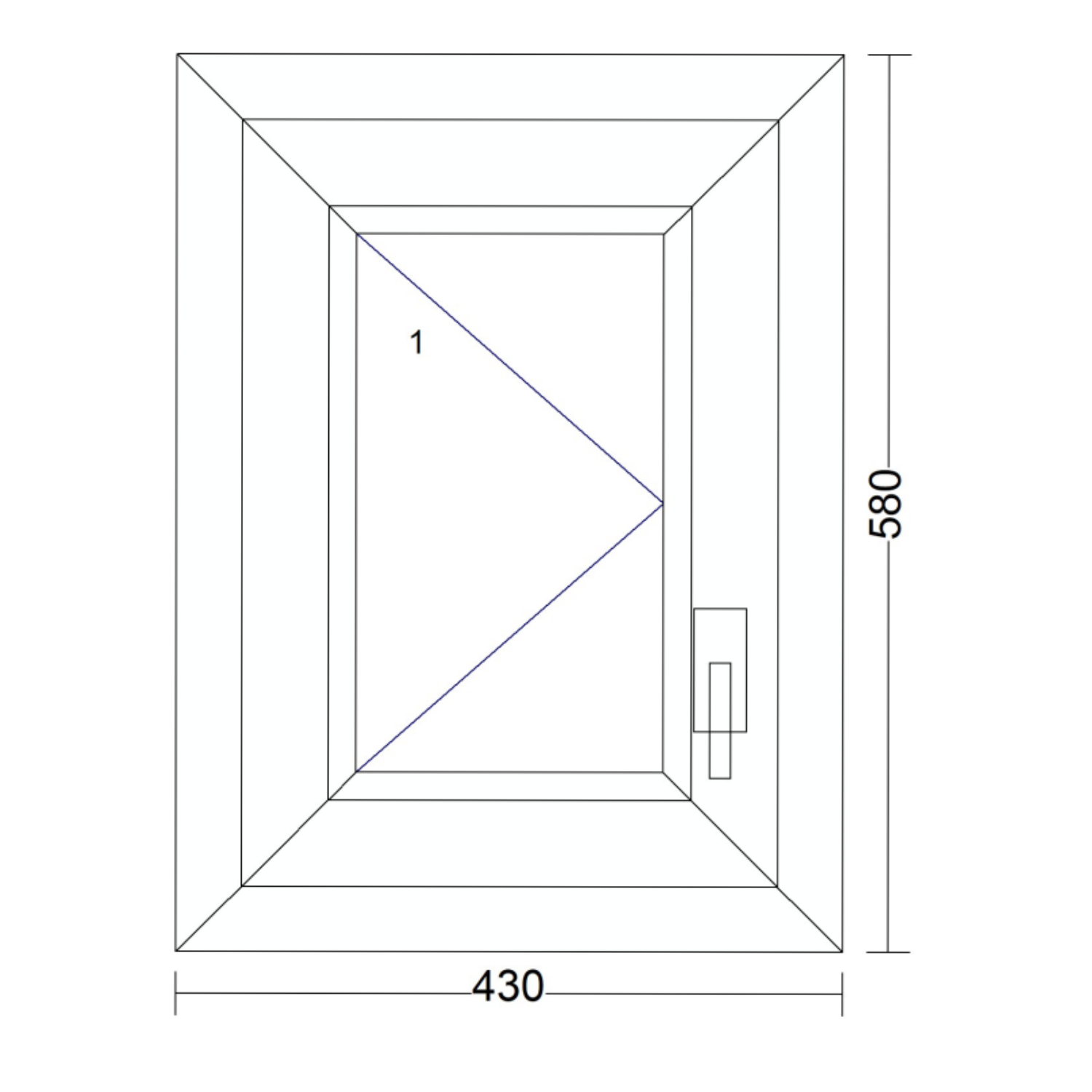 Műanyag ablak nyíló ablak 430 mm x 580 mm