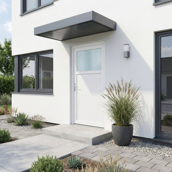 Műanyag bejárati ajtó - Könnyített kivitel - 70mm-es profil, 24mm-es panel, 2 rétegű üveg